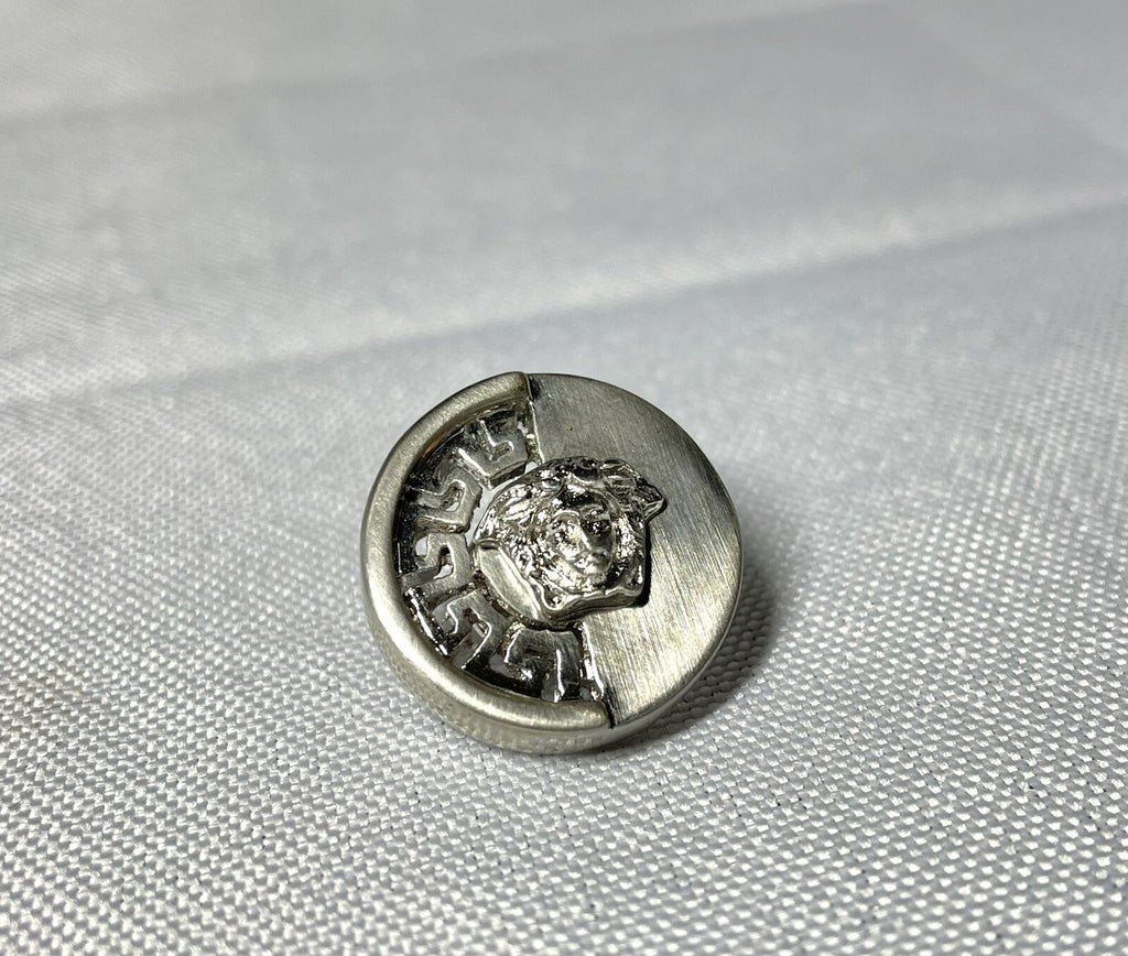 Auth beautiful Gianni Versace Brooch Medusa & Greca Gold Vintage Gift