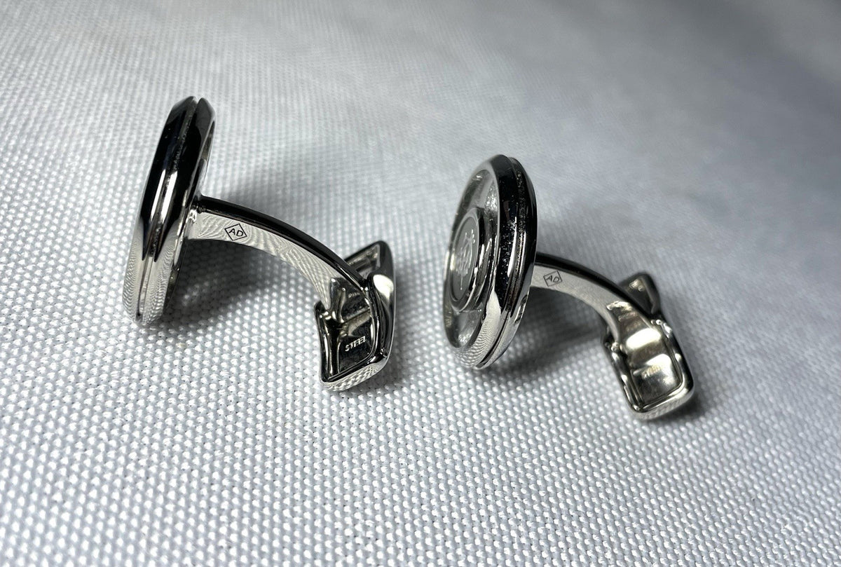 Auth [Beautiful] Alfred Dunhill Cufflinks Wheel Design & AD Business