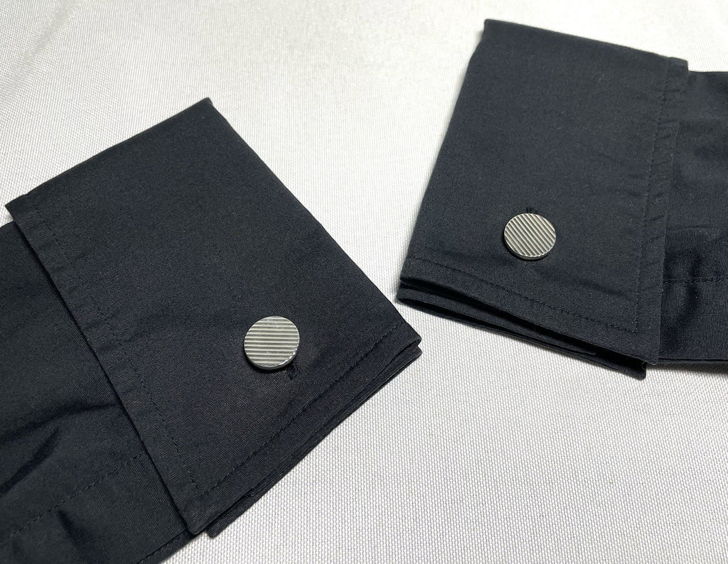 Auth [Beautiful] Tiffany Stripe Line Sterling Silver925 Vintage Cufflinks +Box
