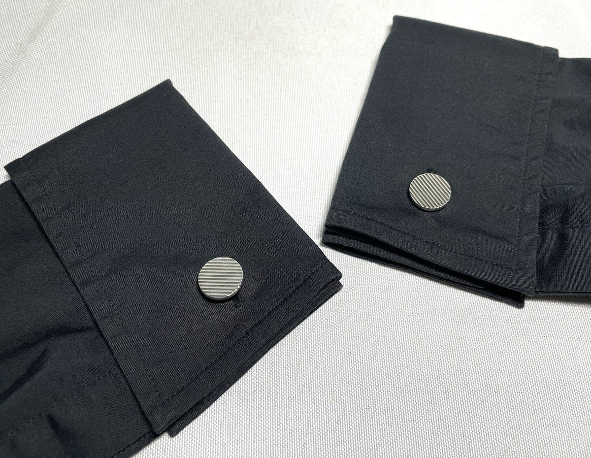 Auth [Beautiful] Tiffany Stripe Line Sterling Silver925 Vintage Cufflinks +Box