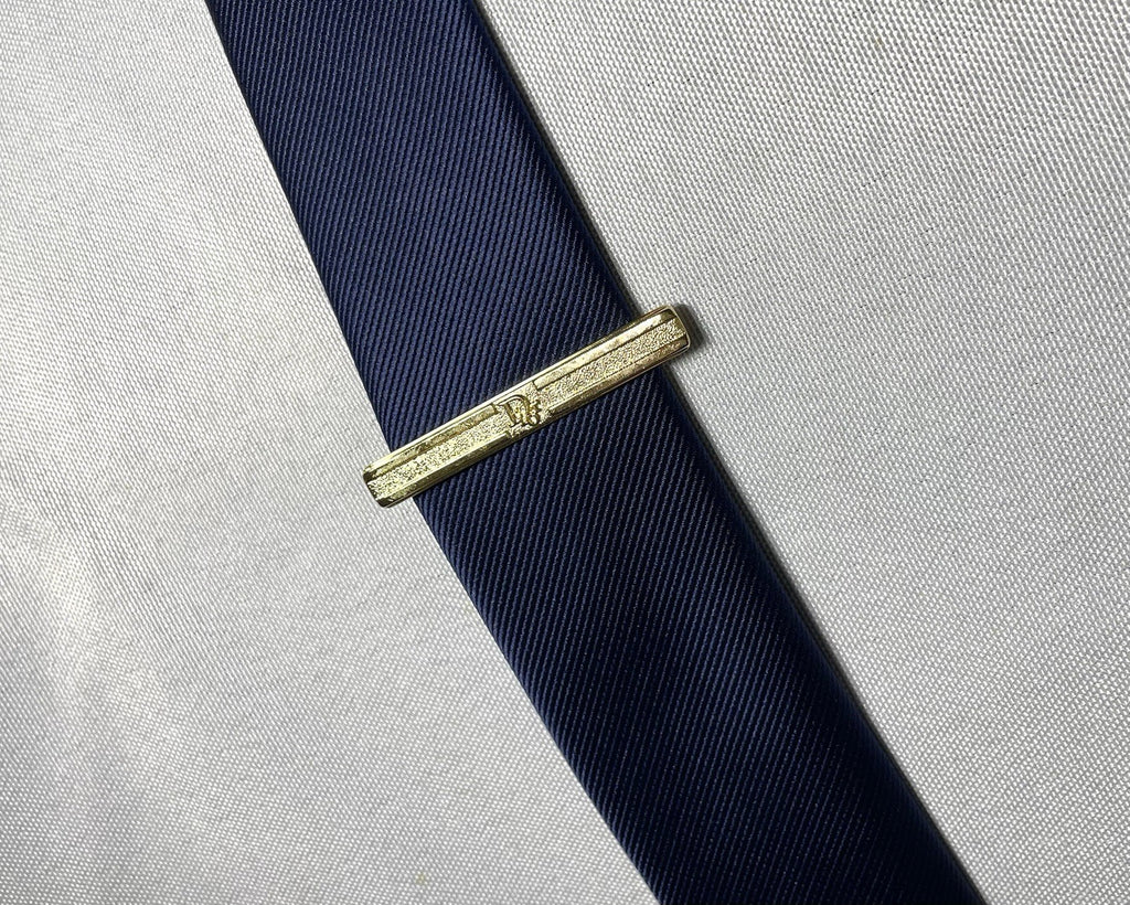 Auth [Rare] Dior tie clip logo tie bar tie pin gold vintage Mens Business +Box