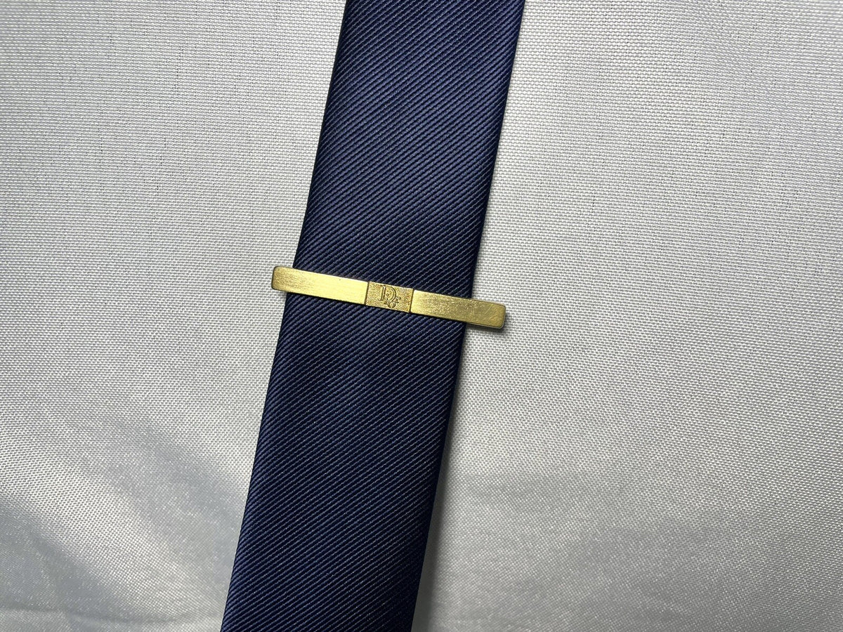 Auth [Rare] Dior tie clip logo tie bar tie pin gold vintage Mens