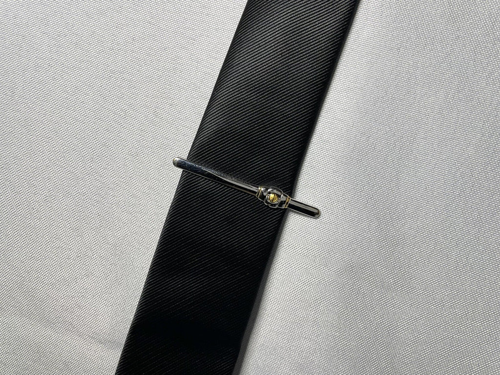 Auth Dunhill tie Clip d logo gold & silver combination vintage Bar pin