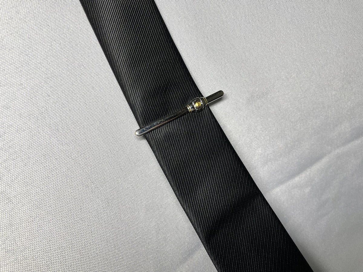 Auth Dunhill tie Clip d logo gold & silver combination vintage Bar pin
