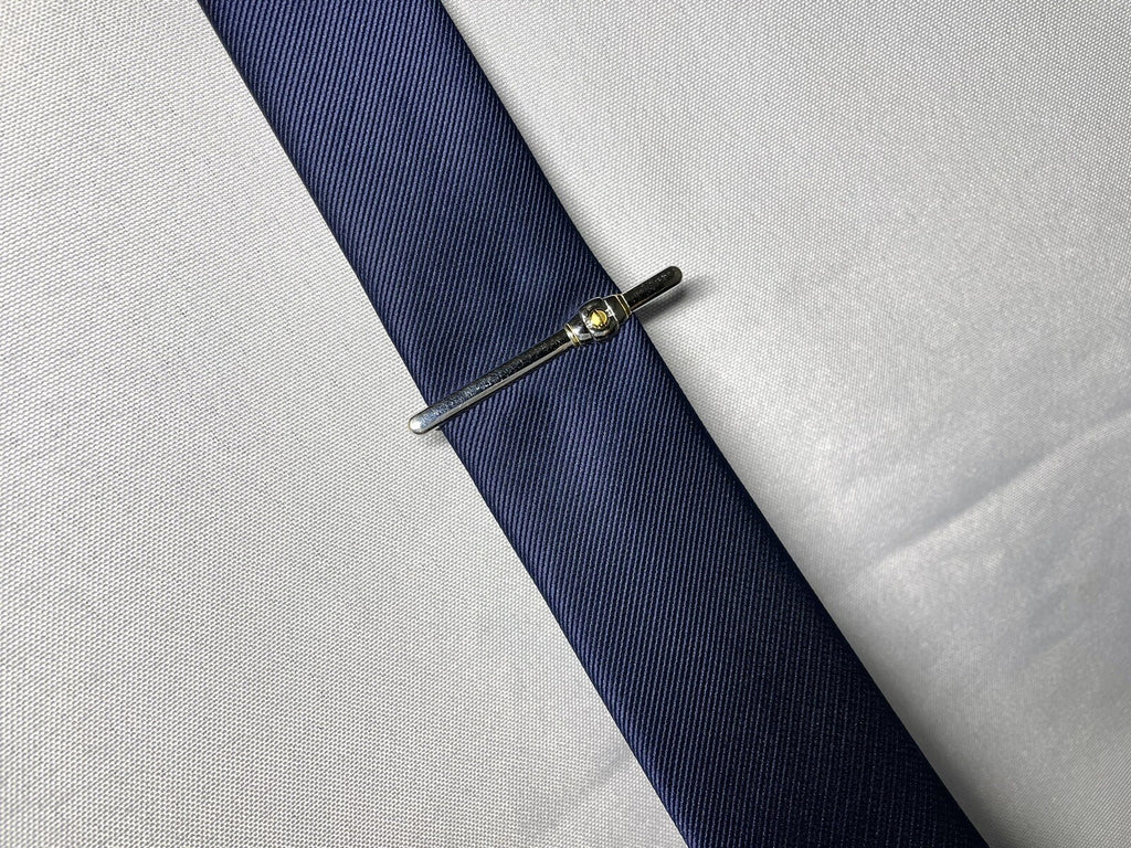 Auth Dunhill tie Clip d logo gold & silver combination vintage Bar pin