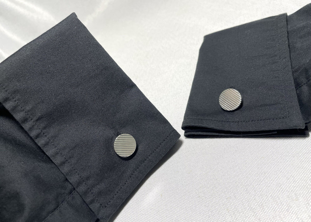 Auth [Beautiful] Tiffany Stripe Line Sterling Silver925 Vintage Cufflinks +Box