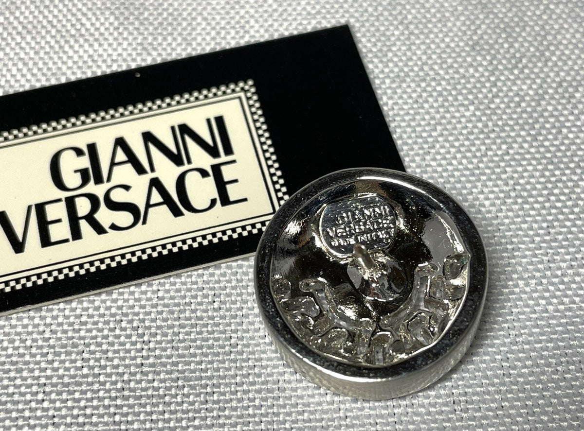 Auth beautiful Gianni Versace Brooch Medusa & Greca Gold Vintage Gift