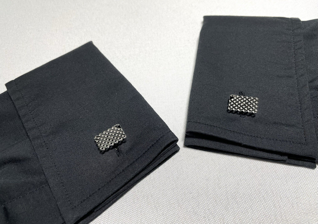 Auth [Beautiful] Dior Homme CD Logo Cutout Design Cufflinks Silver Business Gift