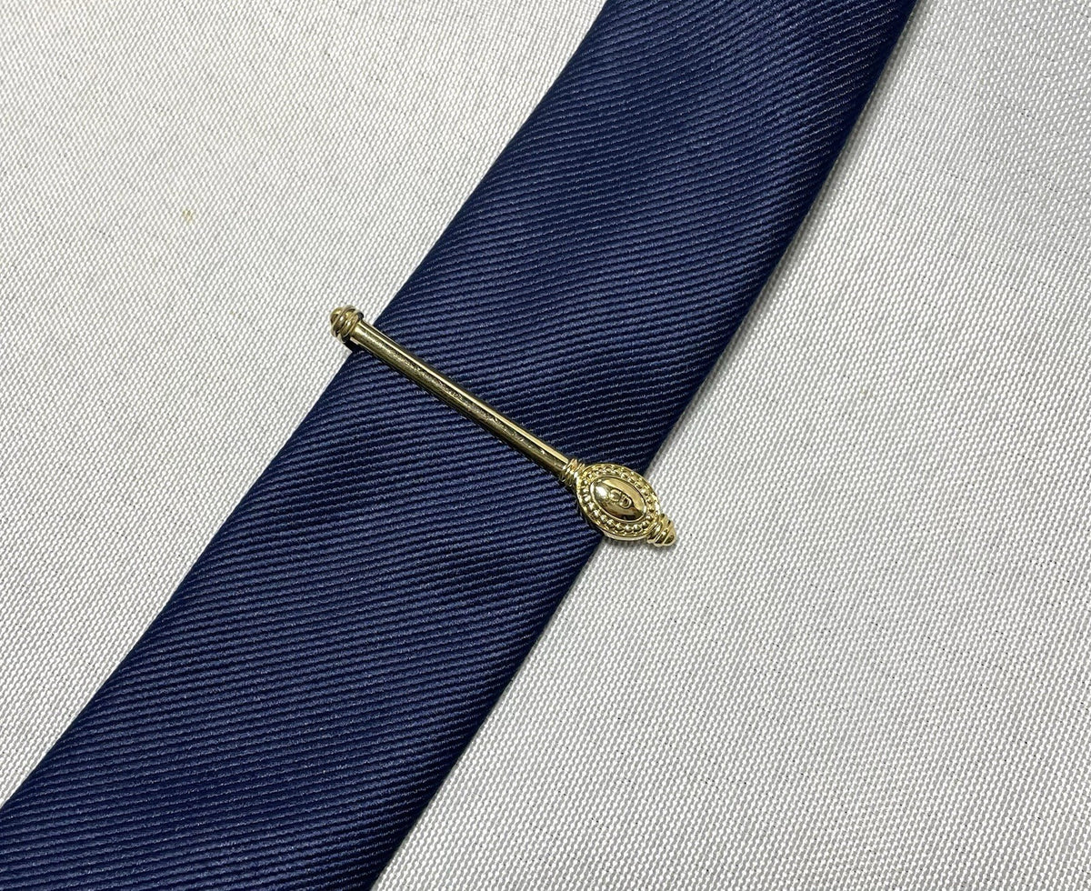 Auth [Rare] Christian Dior CD Logo vintage Tie Clip Bar pin Business men