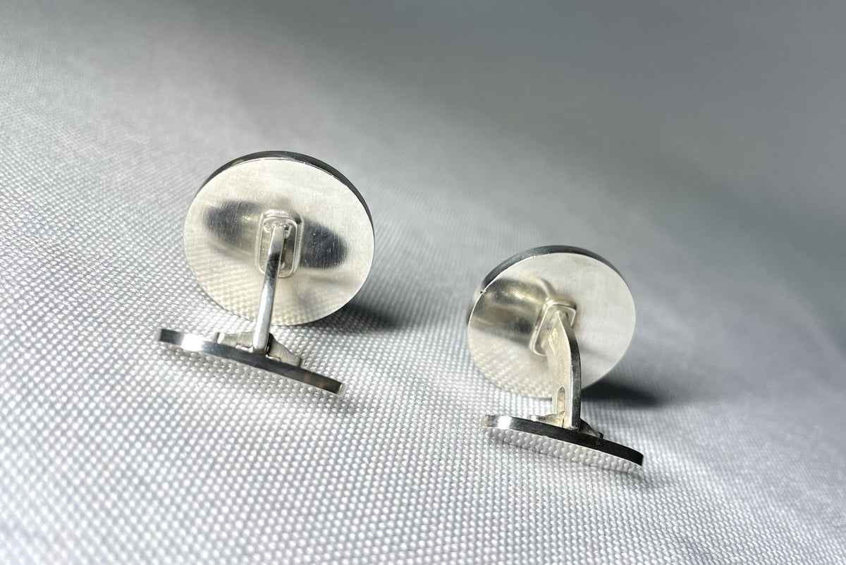 Auth Beautiful Georg Jensen Cufflinks #108 Oval Sterling Silver 925 Vintage Gift
