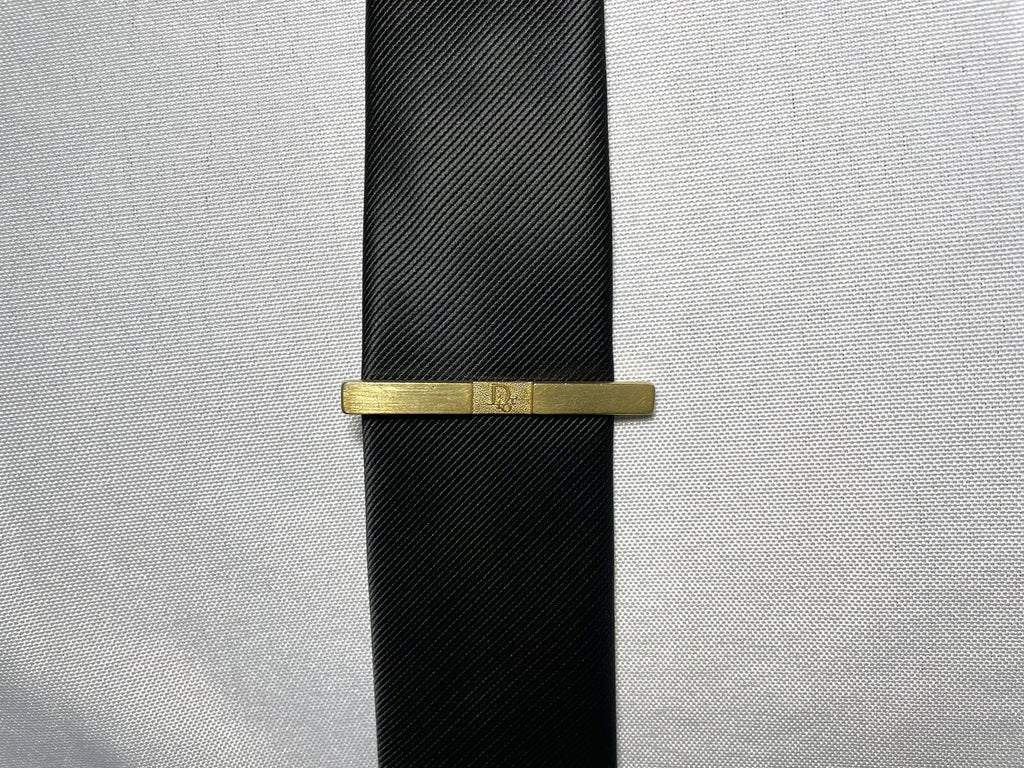 Auth [Rare] Dior tie clip logo tie bar tie pin gold vintage Mens