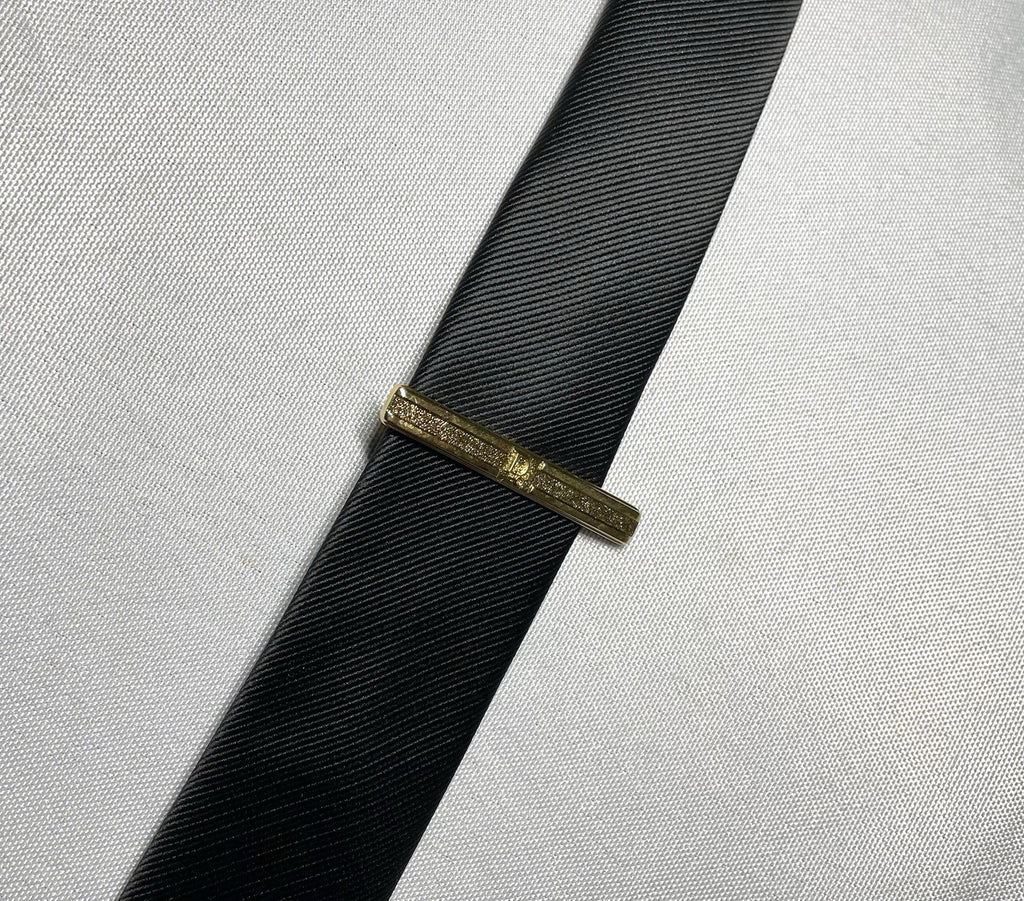 Auth [Rare] Dior tie clip logo tie bar tie pin gold vintage Mens Business +Box