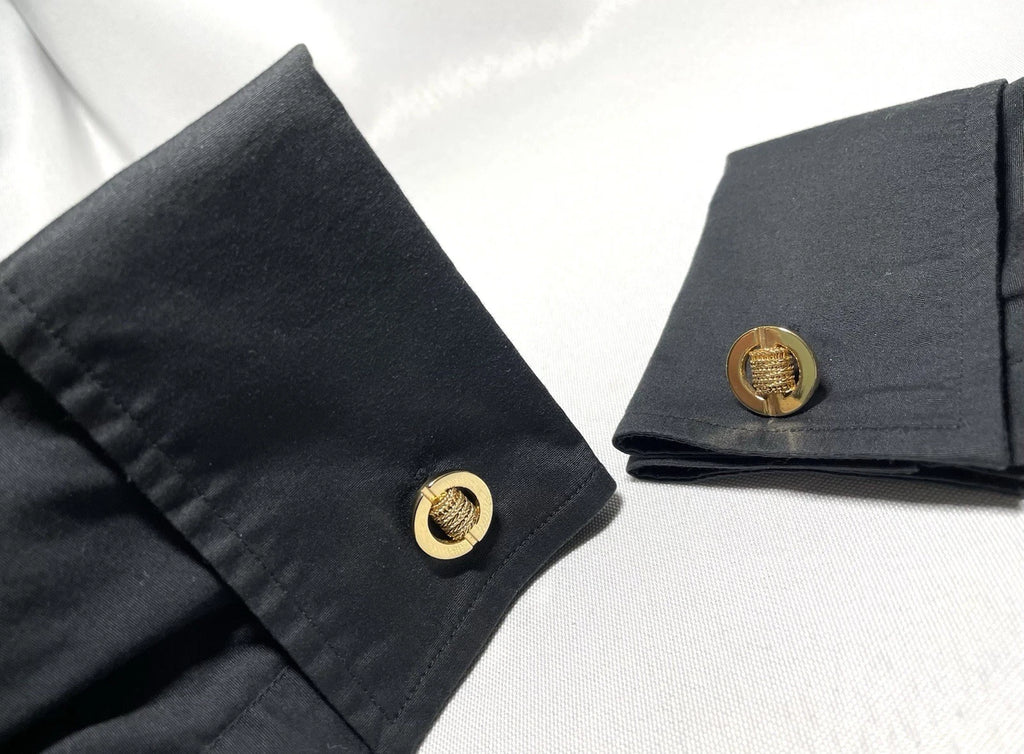 Auth [Beautiful] Dior CD & mesh Design & Oval vintage Cufflinks Gold +Box Gift