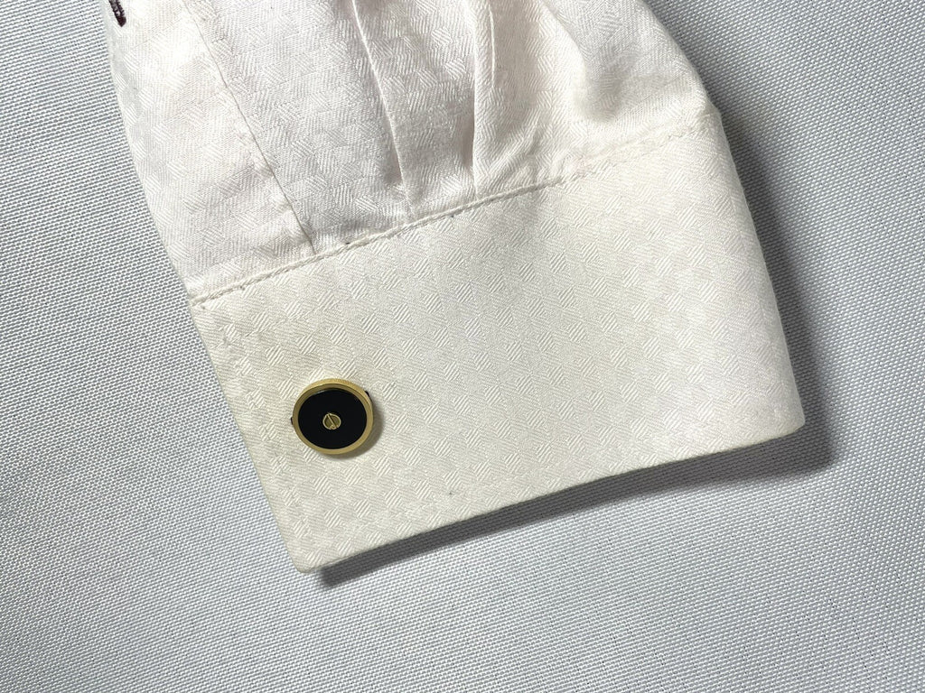 Auth [Rare] Dunhill Cufflinks D Logo Gold & Black Oval Vintage Antique Men's