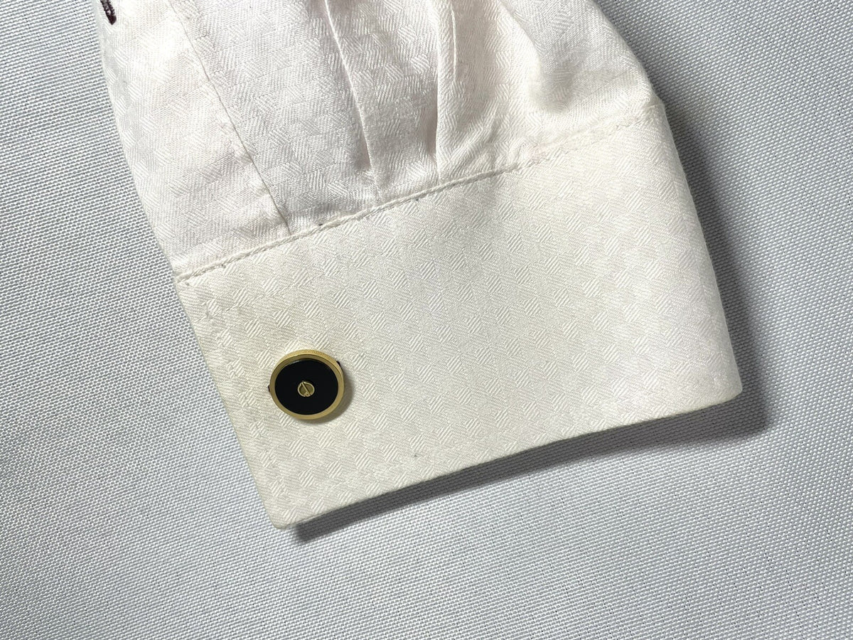 Auth [Rare] Dunhill Cufflinks D Logo Gold & Black Oval Vintage Antique Men's