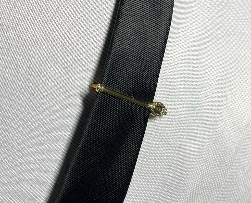 Auth [Rare] Christian Dior CD Logo vintage Tie Clip Bar pin Business men