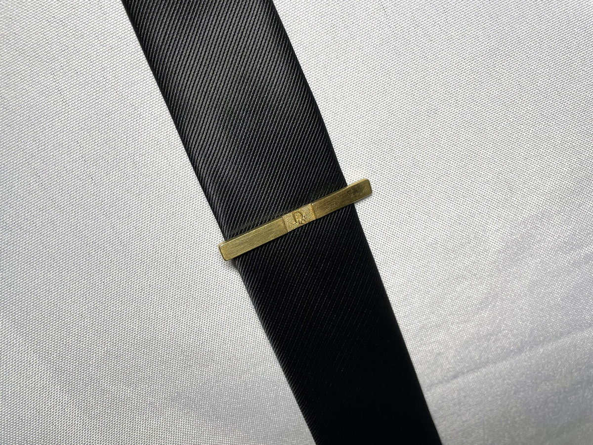 Auth [Rare] Dior tie clip logo tie bar tie pin gold vintage Mens