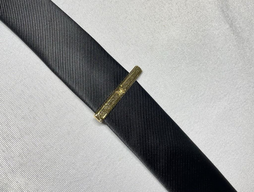 Auth [Rare] Dior tie clip logo tie bar tie pin gold vintage Mens Business +Box