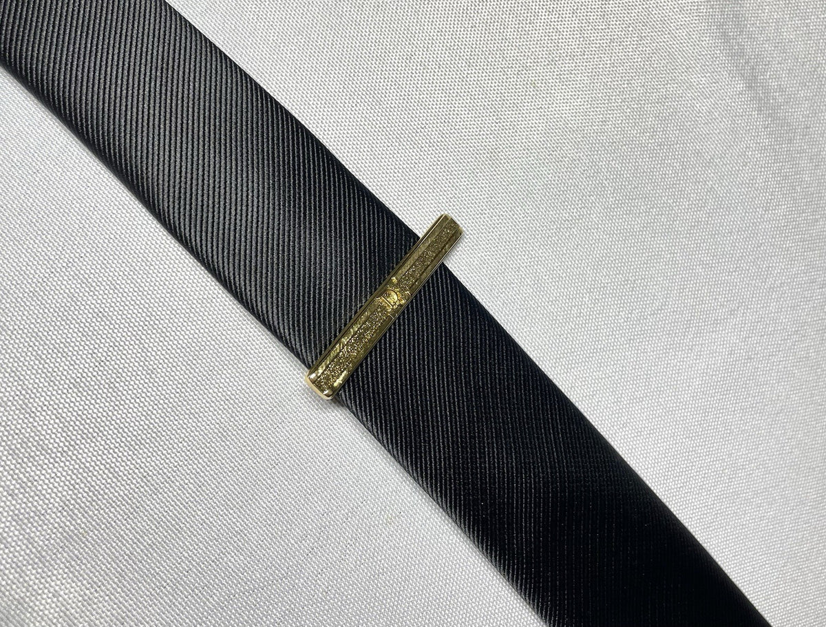 Auth [Rare] Dior tie clip logo tie bar tie pin gold vintage Mens Business +Box