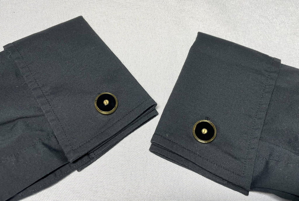 Auth [Rare] Dunhill Cufflinks D Logo Gold & Black Oval Vintage Antique Men's