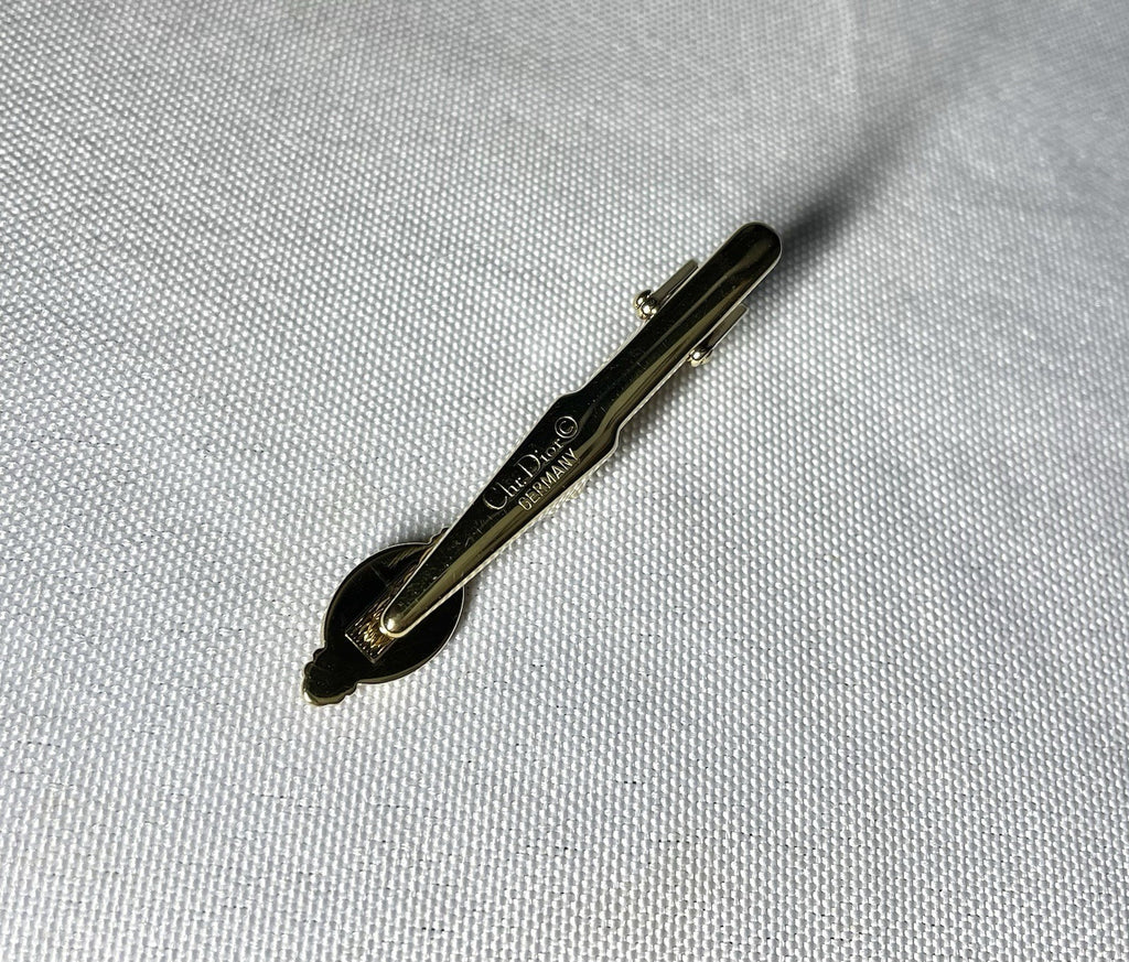 Auth [Rare] Christian Dior CD Logo vintage Tie Clip Bar pin Business men
