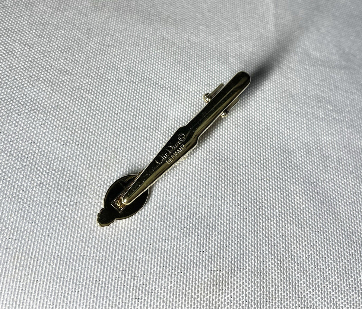 Auth [Rare] Christian Dior CD Logo vintage Tie Clip Bar pin Business men