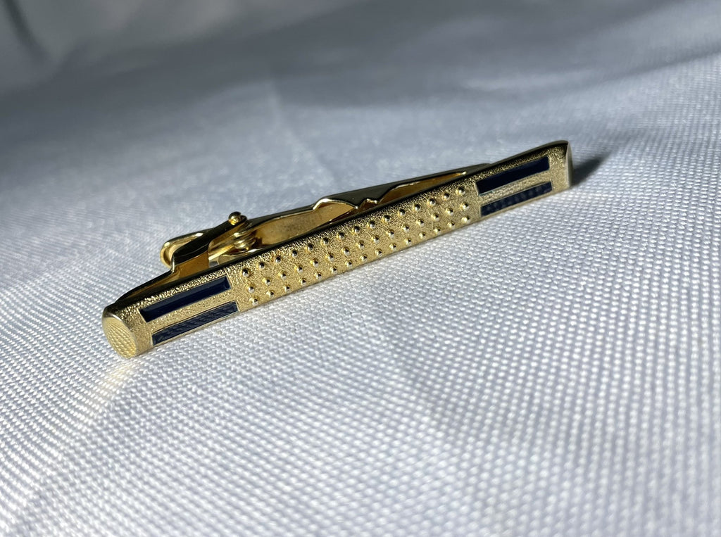 Auth [beautiful] Dior Tie Clip studs & Black line Gold Bar pin Gift
