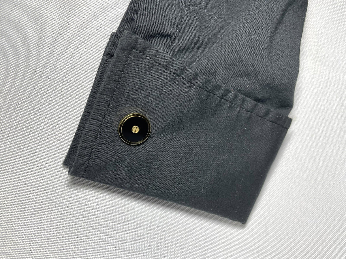 Auth [Rare] Dunhill Cufflinks D Logo Gold & Black Oval Vintage Antique Men's