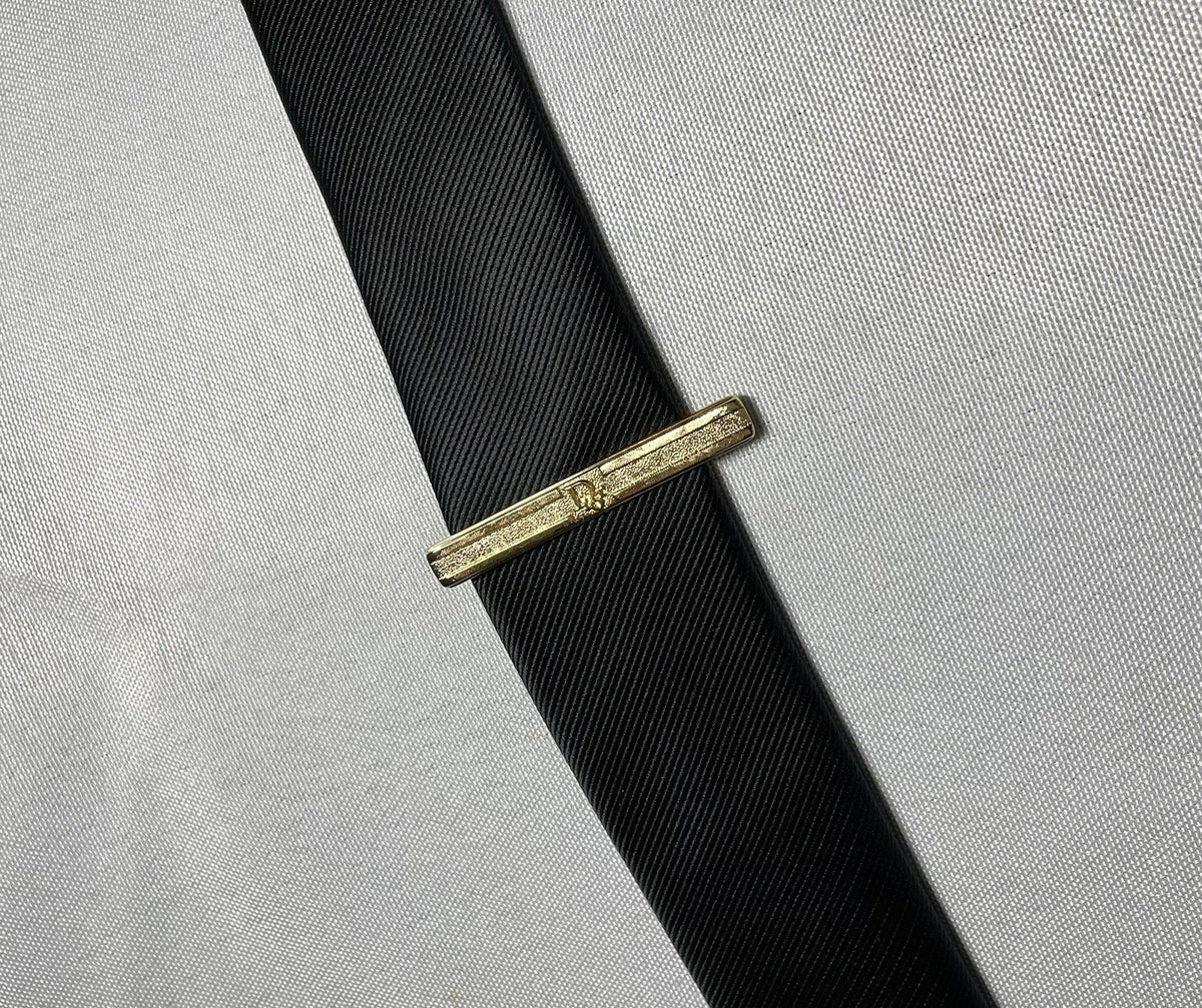 Auth [Rare] Dior tie clip logo tie bar tie pin gold vintage Mens Business +Box
