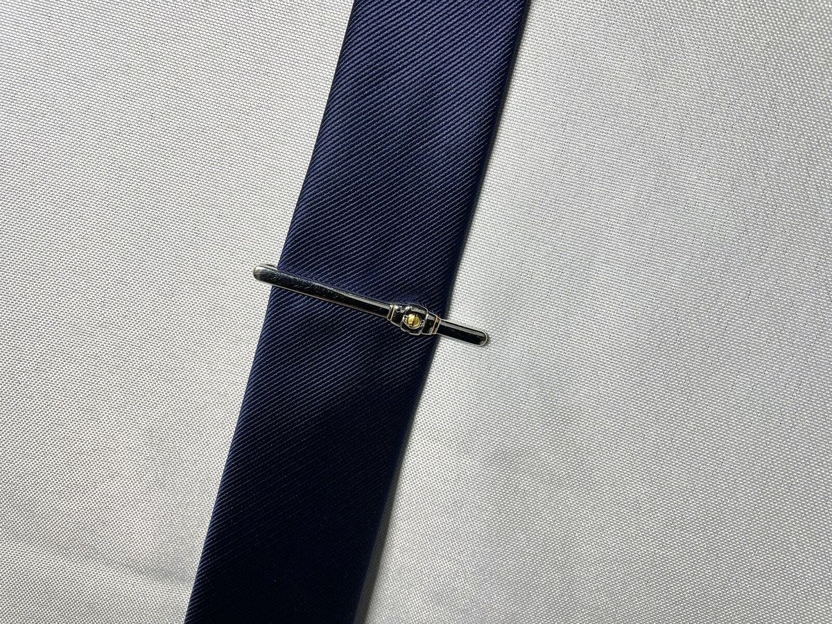 Auth Dunhill tie Clip d logo gold & silver combination vintage Bar pin