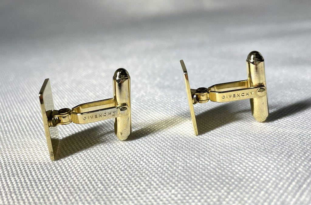 Auth [Very Rare] Givenchy cufflinks 4G logo square gold