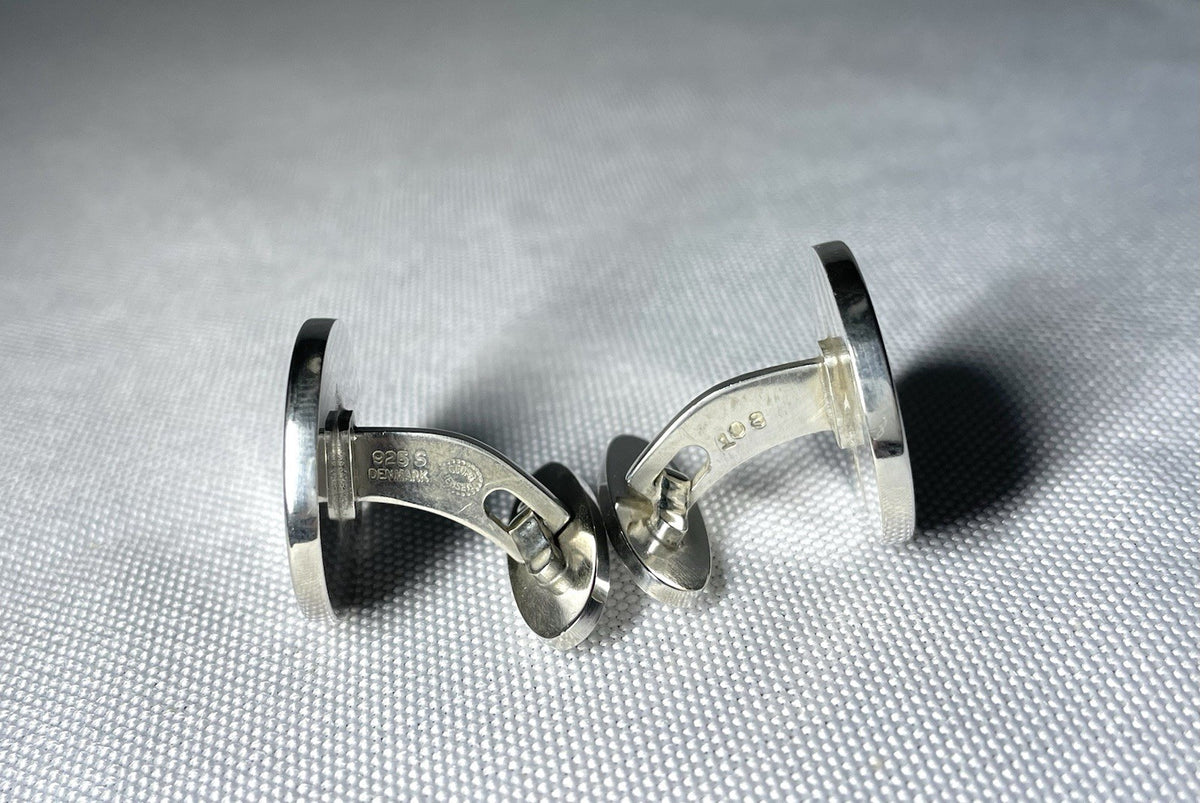 Auth Beautiful Georg Jensen Cufflinks #108 Oval Sterling Silver 925 Vintage Gift