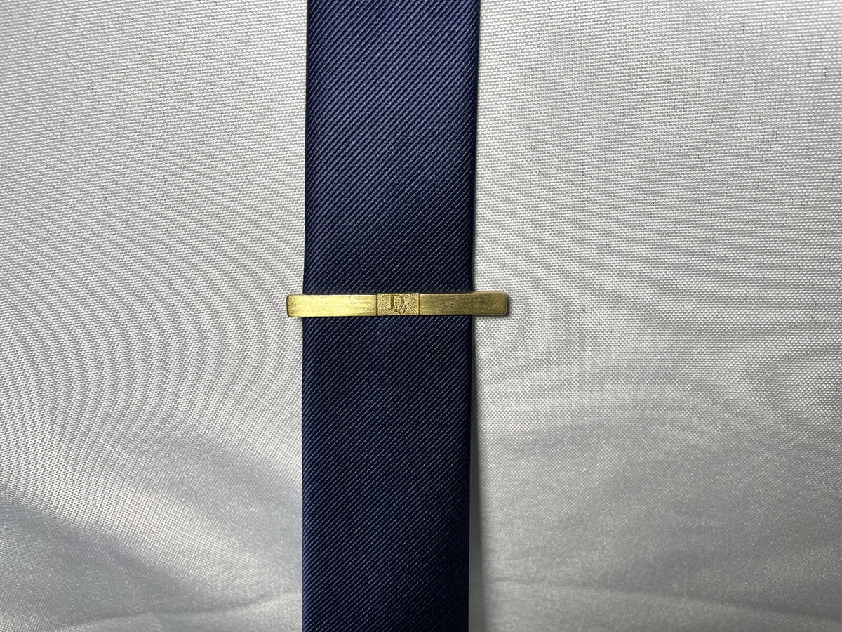 Auth [Rare] Dior tie clip logo tie bar tie pin gold vintage Mens