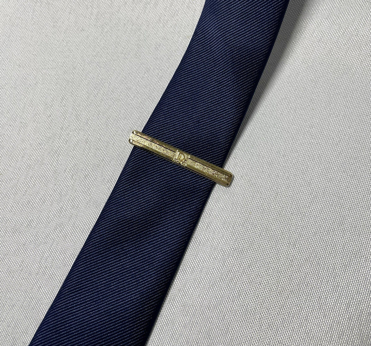 Auth [Rare] Dior tie clip logo tie bar tie pin gold vintage Mens Business +Box