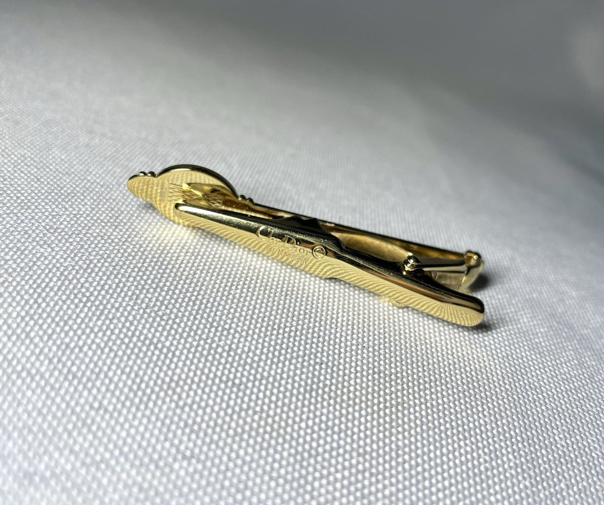 Auth [Rare] Christian Dior CD Logo vintage Tie Clip Bar pin Business men