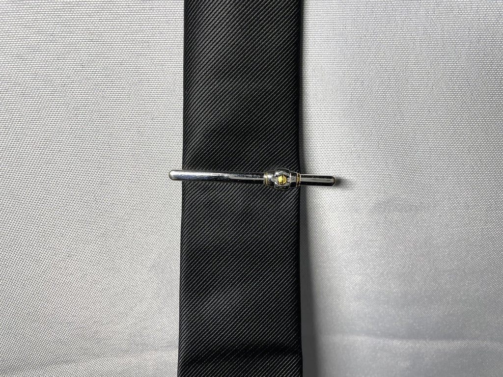 Auth Dunhill tie Clip d logo gold & silver combination vintage Bar pin