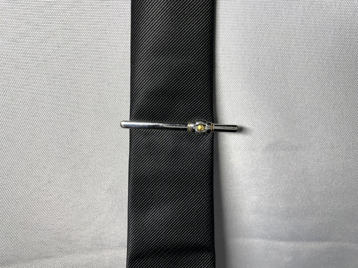 Auth Dunhill tie Clip d logo gold & silver combination vintage Bar pin