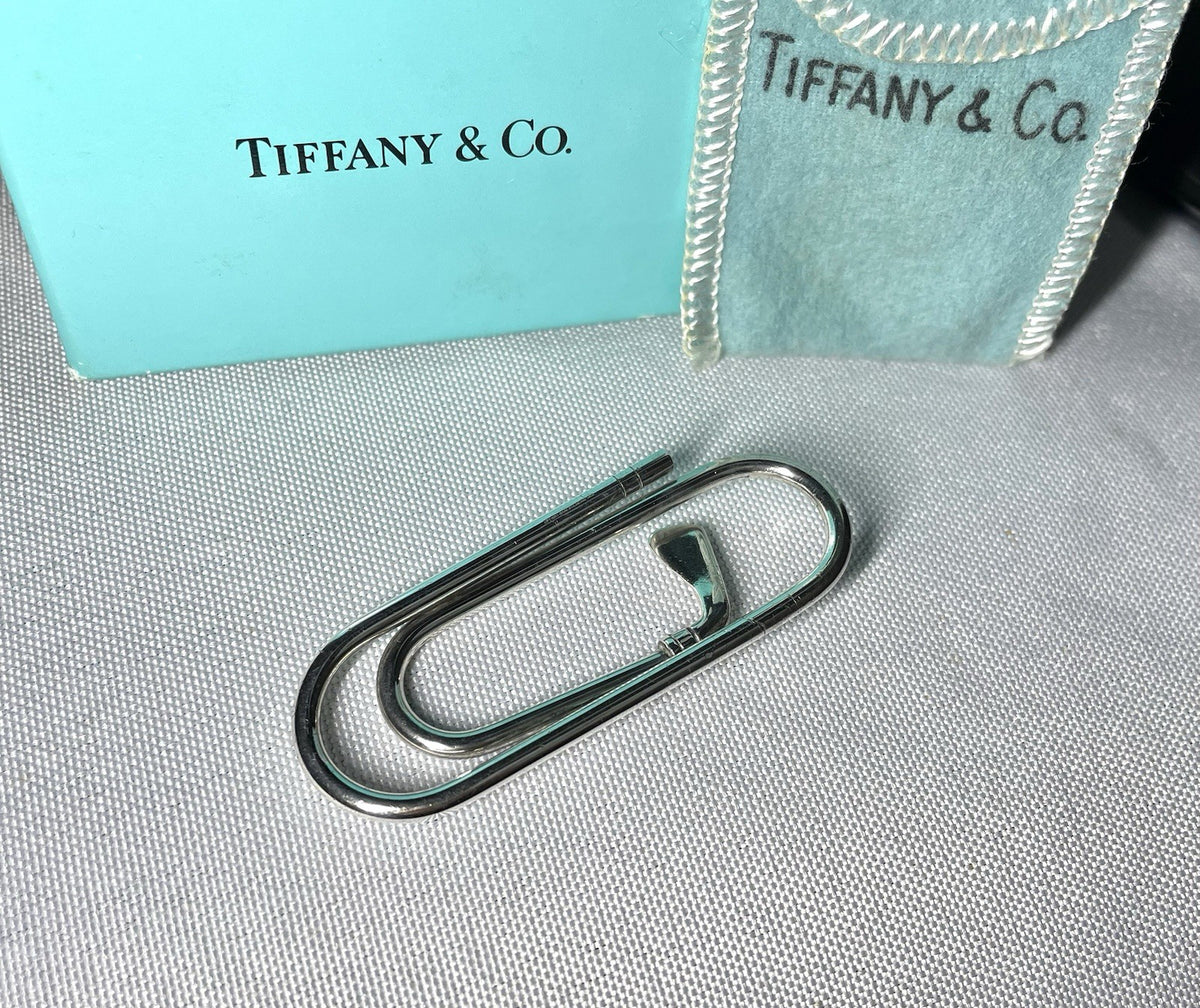 Auth [Raro] Tiffany Fermasoldi Golf Club argento clip banconote Portafoglio SV925 +Scatola