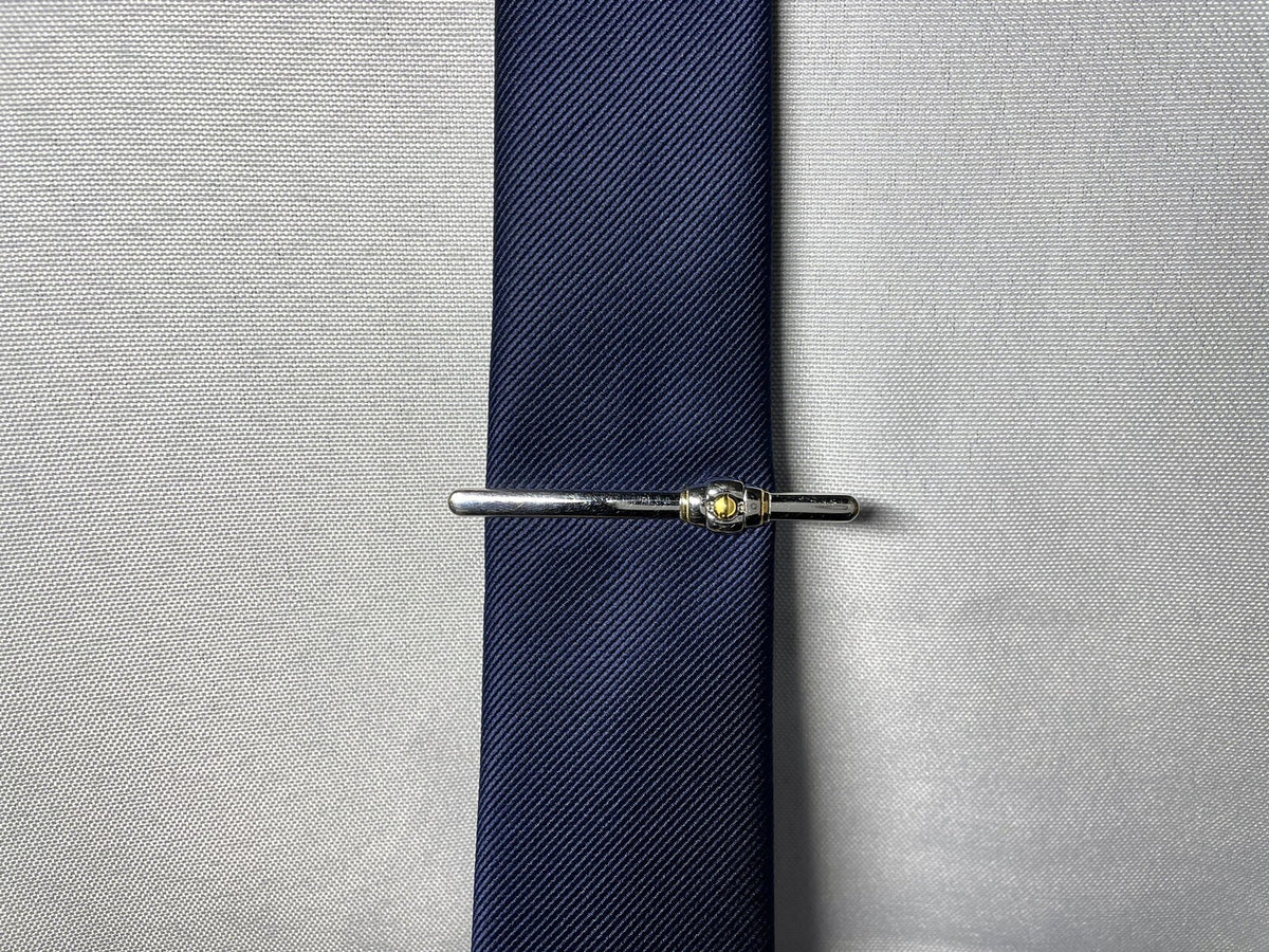 Auth Dunhill tie Clip d logo gold & silver combination vintage Bar pin