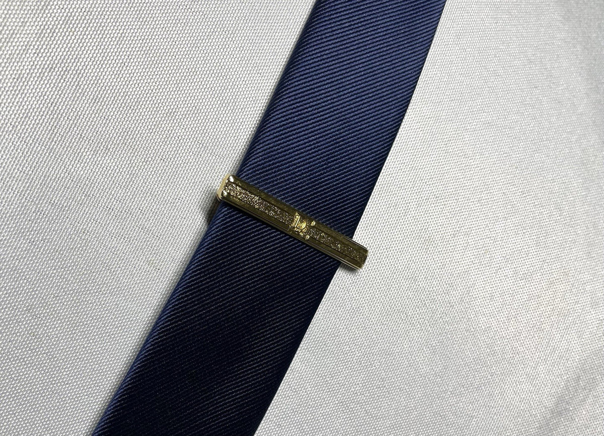 Auth [Rare] Dior tie clip logo tie bar tie pin gold vintage Mens Business +Box