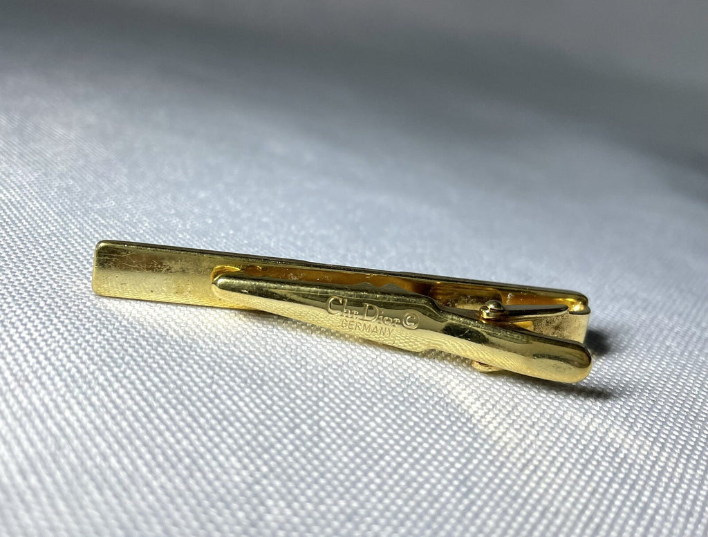Auth [Rare] Dior tie clip logo tie bar tie pin gold vintage Mens