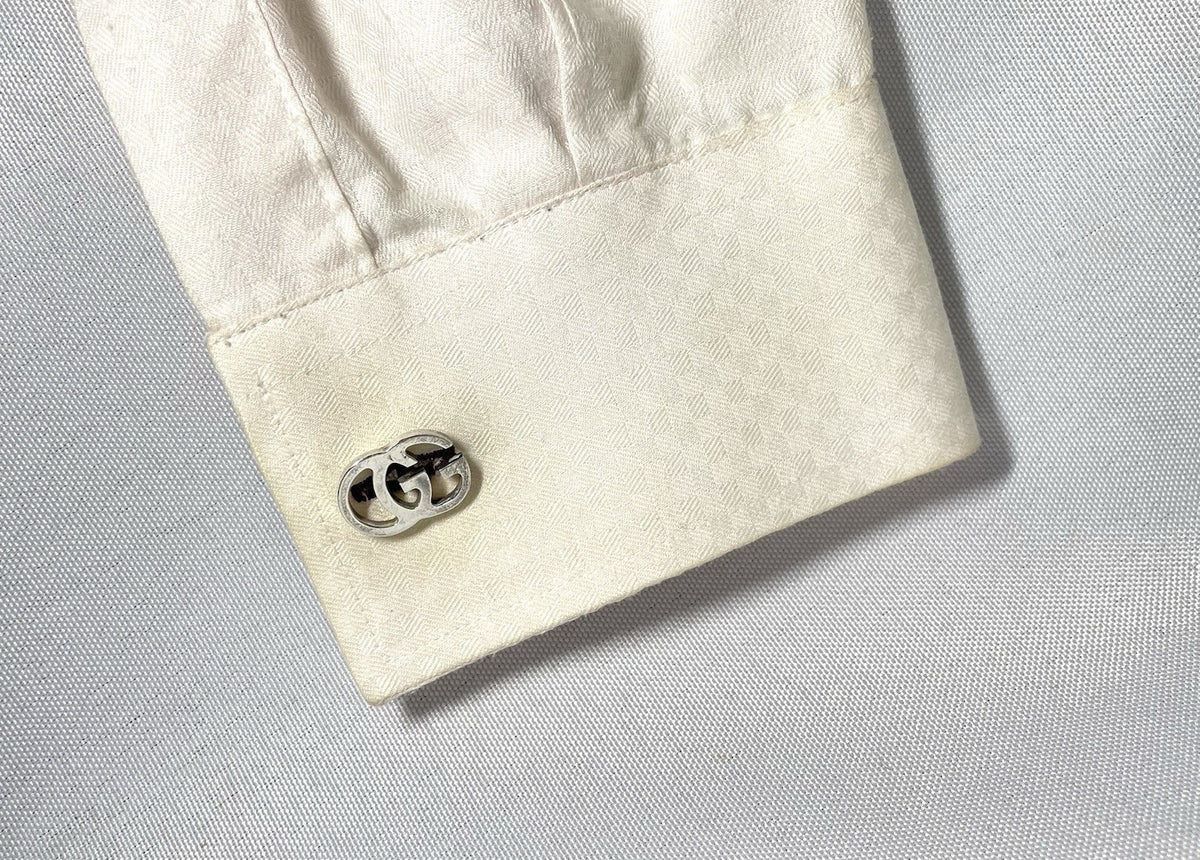 Auth [Rare] GUCCI interlocking Double G GG  Cufflinks SV925 Sterling Silver