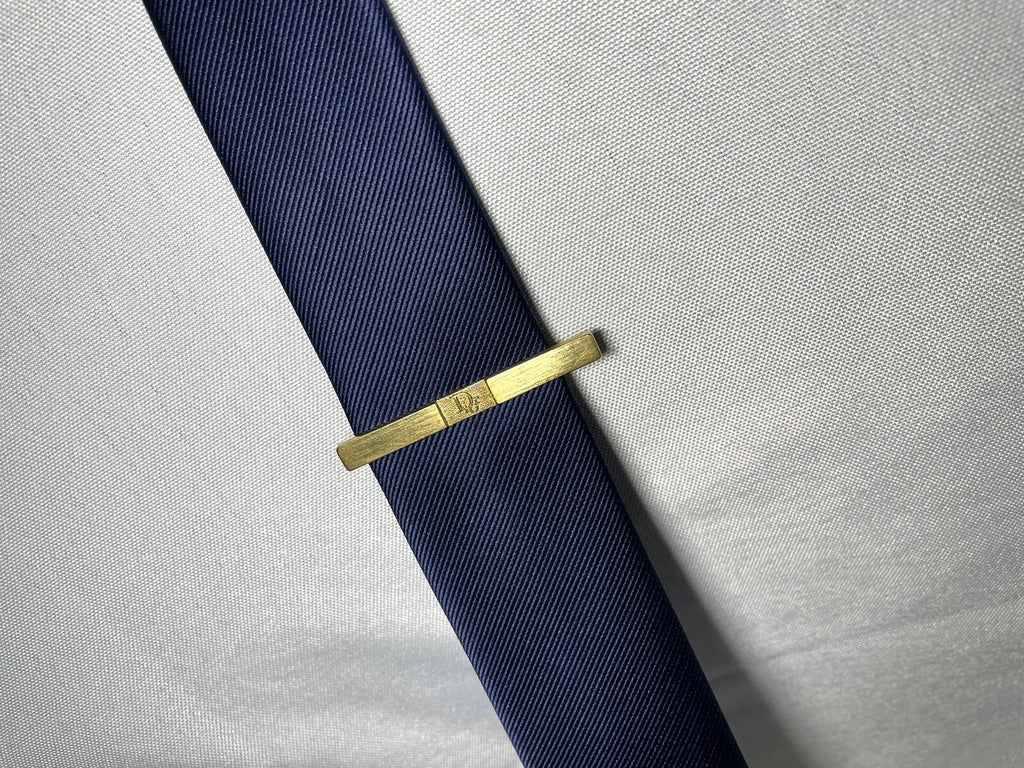 Auth [Rare] Dior tie clip logo tie bar tie pin gold vintage Mens