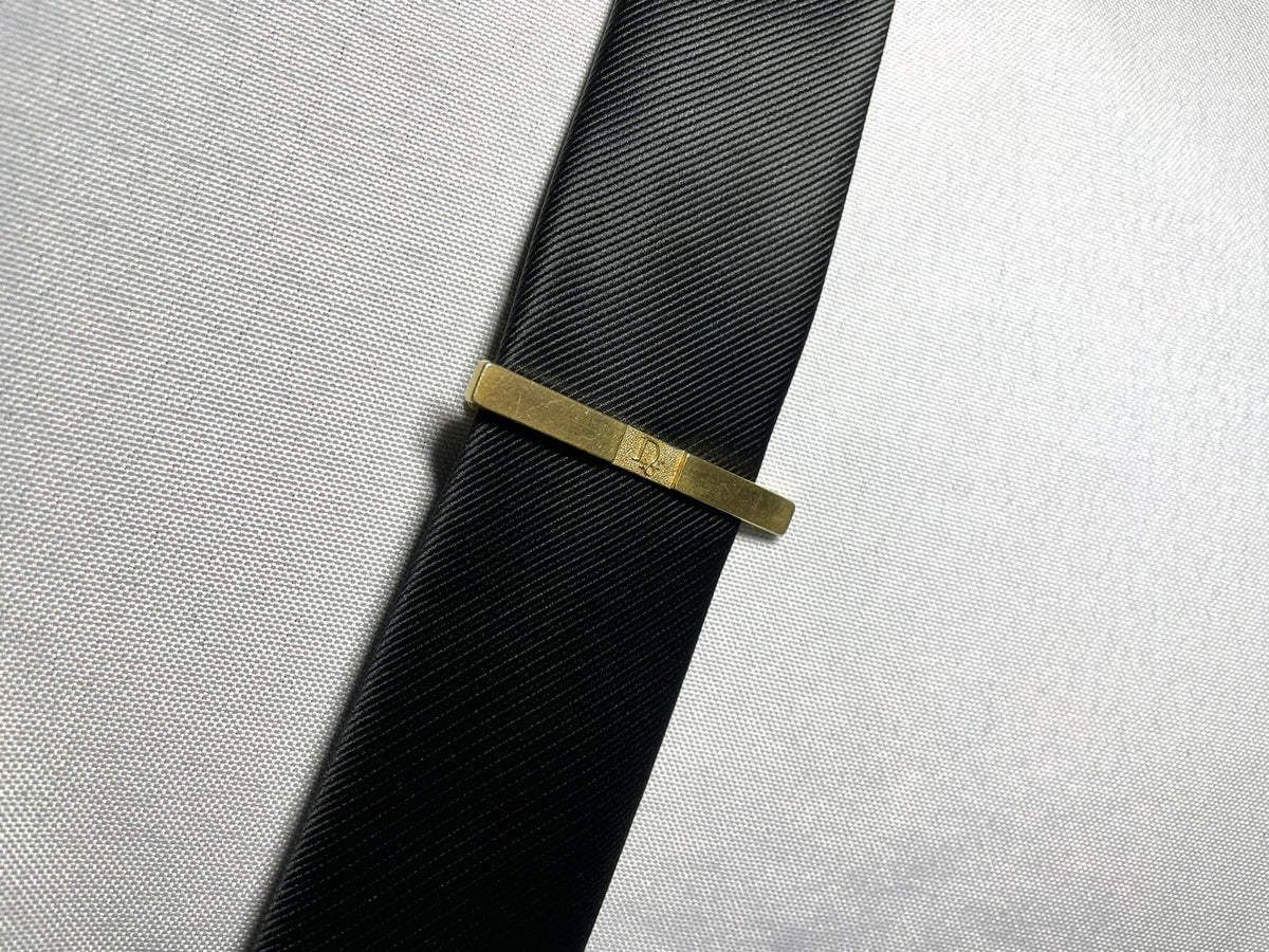 Auth [Rare] Dior tie clip logo tie bar tie pin gold vintage Mens